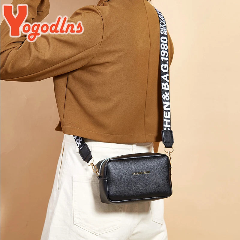 Bolsa de Couro Elegante Crossbody