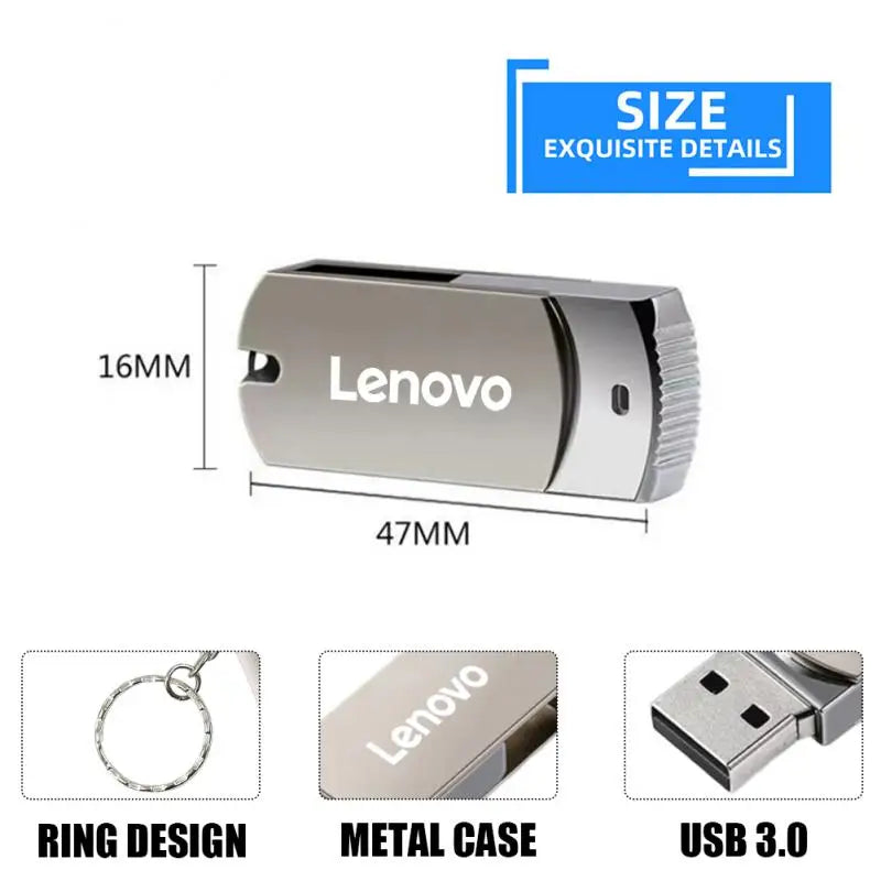 Pen Drive Lenovo Super 3.0 Metal  4TB - 8TB - 16TB