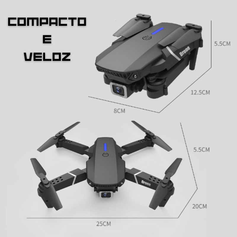 Drone Profissional Wifi com Controle Remoto Adaptável / Zangão