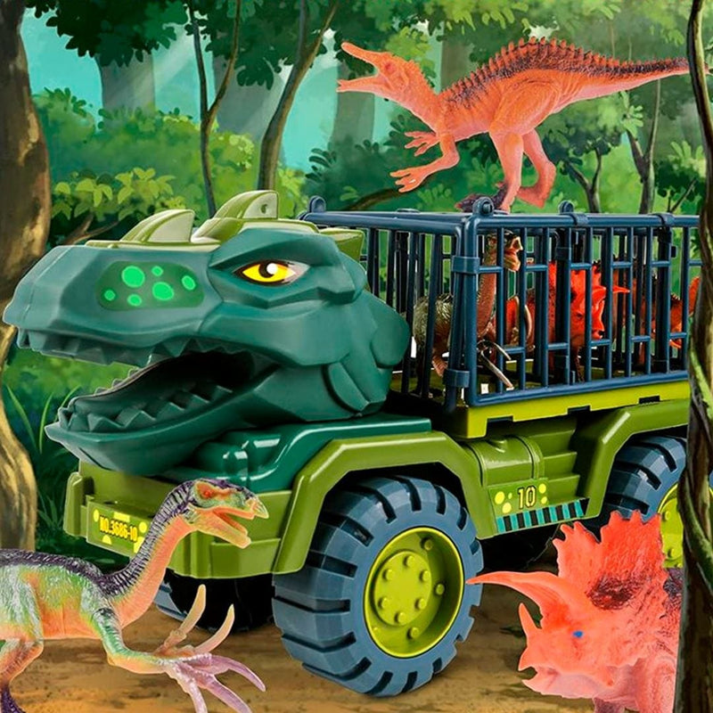 Carrinho Dinossauro Rex + Brinde (15 Dinossauros e 1 ovo)